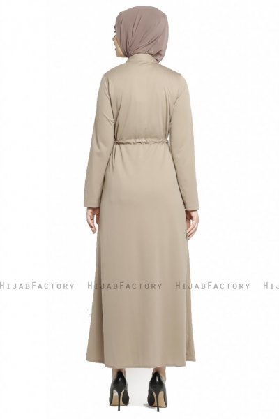 Emine - Taupe Abaya - Miss Cazibe
