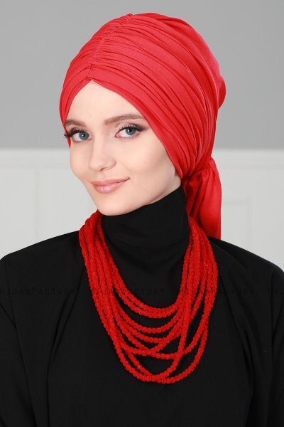 Amy - Rød Bomuld Turban - Ayse Turban