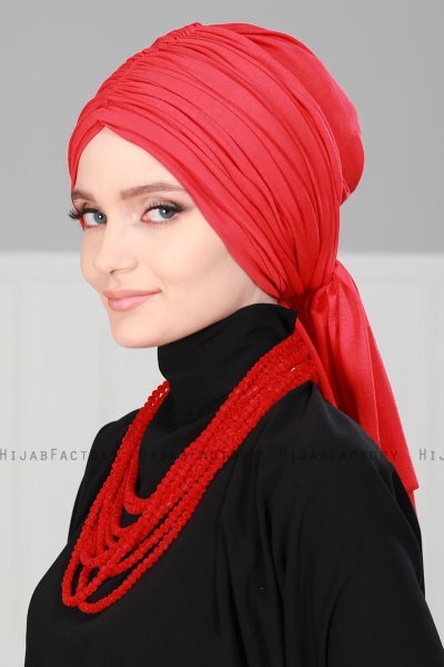 Amy - Rød Bomuld Turban - Ayse Turban