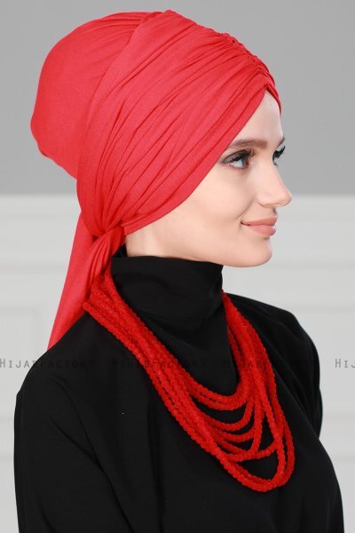 Amy - Rød Bomuld Turban - Ayse Turban