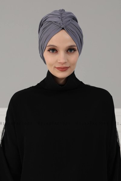 Amy - Grå Bomuld Turban - Ayse Turban