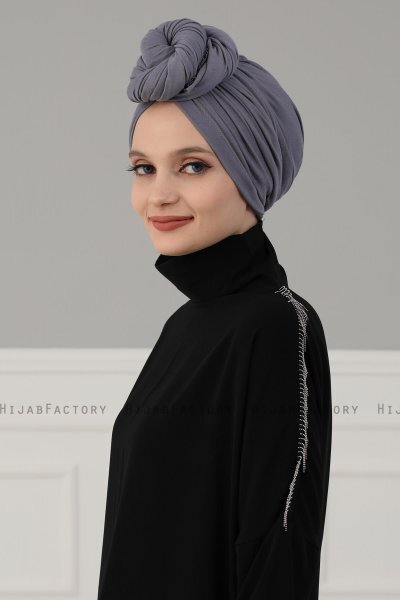 Amy - Grå Bomuld Turban - Ayse Turban