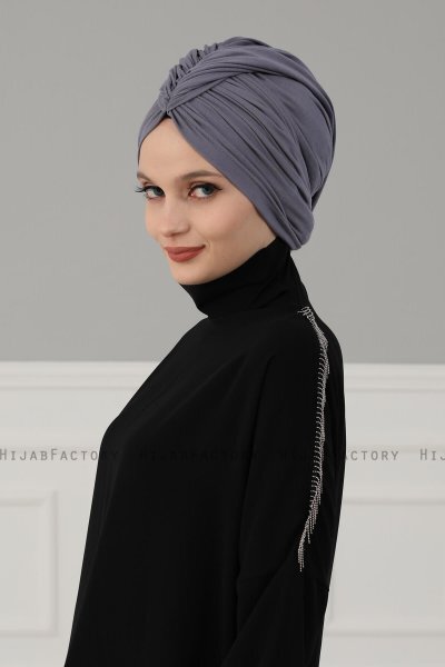Amy - Grå Bomuld Turban - Ayse Turban