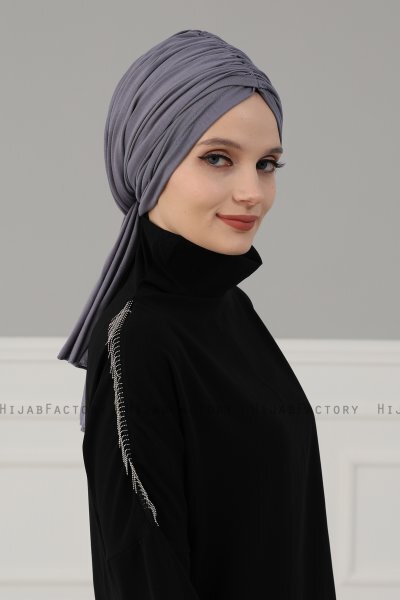 Amy - Grå Bomuld Turban - Ayse Turban