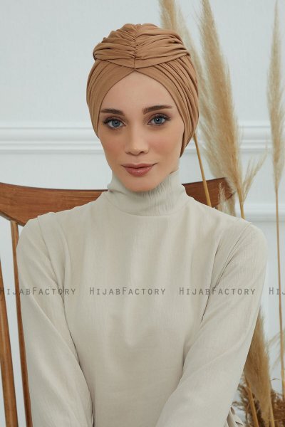Amy - Lysebrun Bomuld Turban