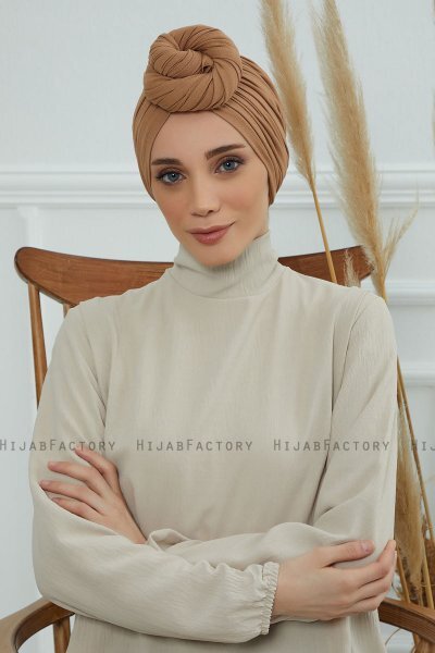 Amy - Lysebrun Bomuld Turban