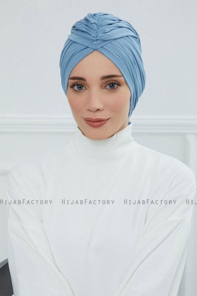 Amy - Sky Blue Bomuld Turban