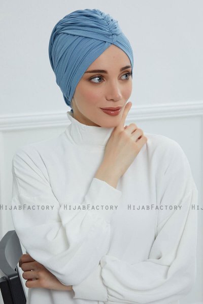 Amy - Sky Blue Bomuld Turban