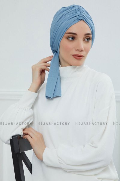 Amy - Sky Blue Bomuld Turban