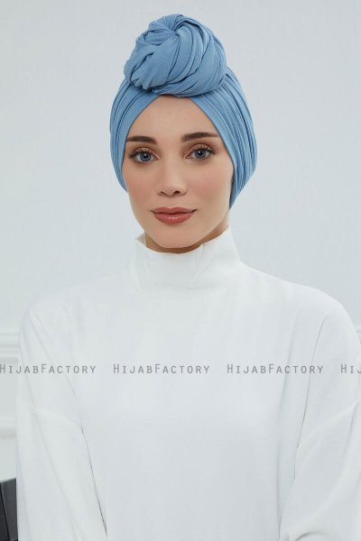 Amy - Sky Blue Bomuld Turban
