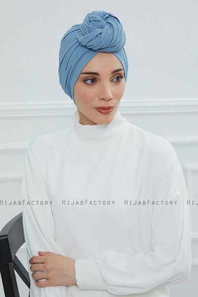 Amy - Sky Blue Bomuld Turban