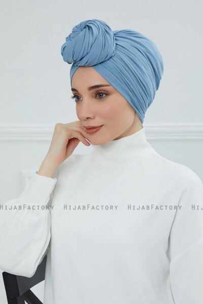 Amy - Sky Blue Bomuld Turban