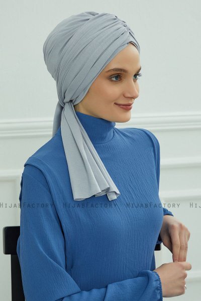 Amy - Lysegrå Bomuld Turban