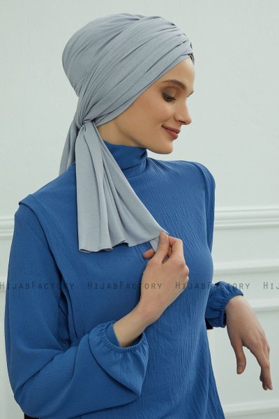 Amy - Lysegrå Bomuld Turban