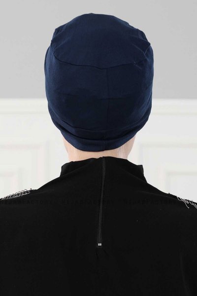 Stella - Marine Blå Bomuld Turban