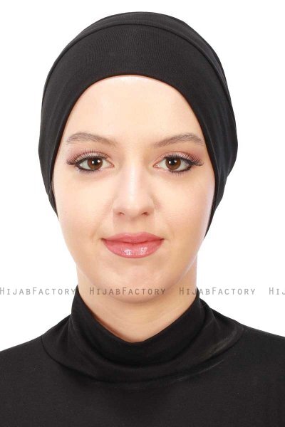 Stella - Svart Bomuld Turban