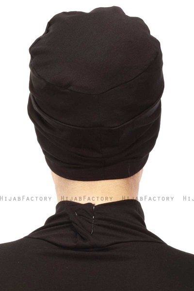 Stella - Svart Bomuld Turban