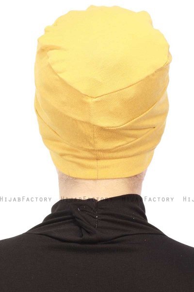 Stella - Sennepsgul Bomuld Turban