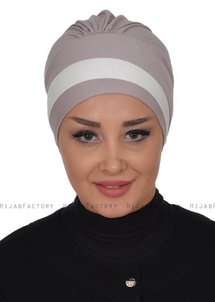 Elsa - Taupe & Creme Bomuld Turban