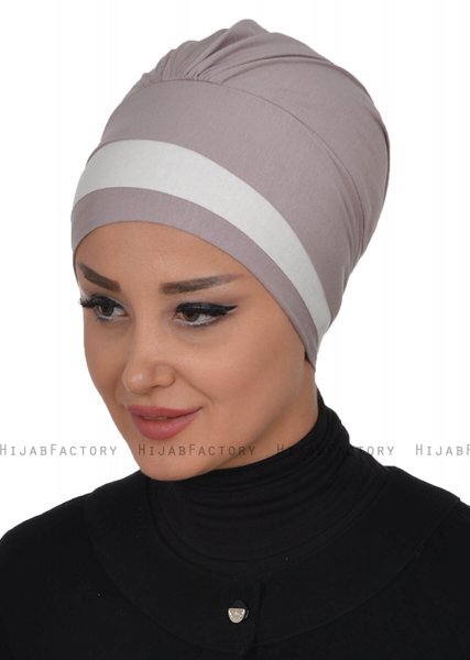 Elsa - Taupe & Creme Bomuld Turban