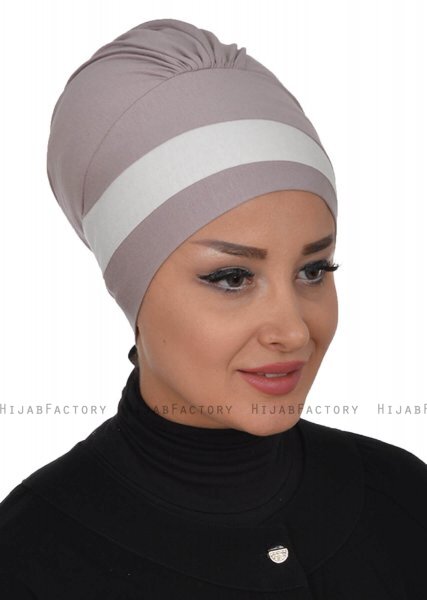 Elsa - Taupe & Creme Bomuld Turban