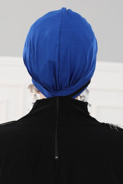 Elsa - Blå & Sort Bomuld Turban
