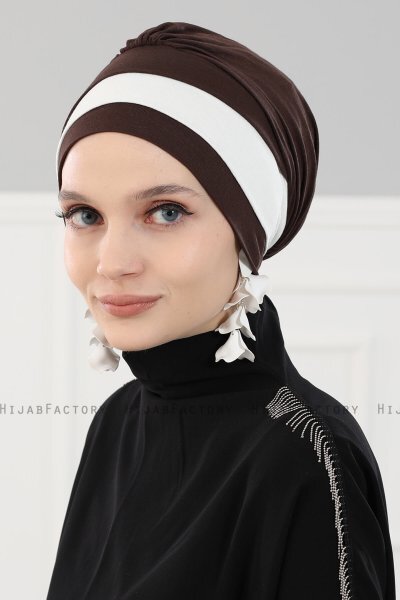 Elsa - Brun & Creme Bomuld Turban