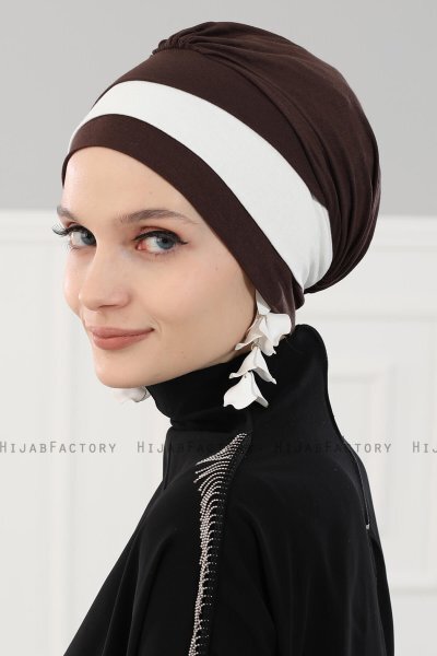 Elsa - Brun & Creme Bomuld Turban