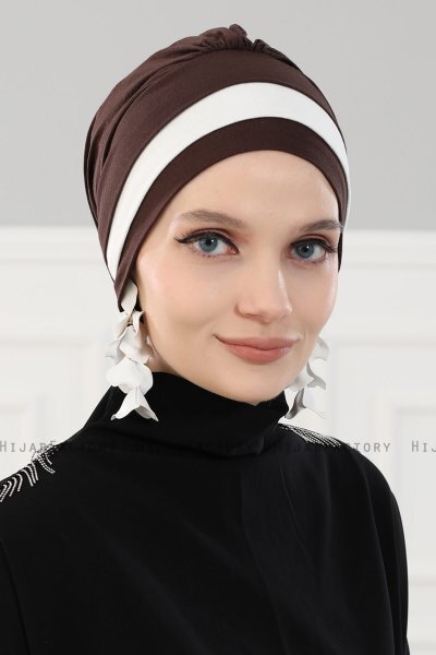 Elsa - Brun & Creme Bomuld Turban