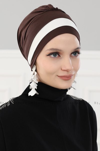 Elsa - Brun & Creme Bomuld Turban