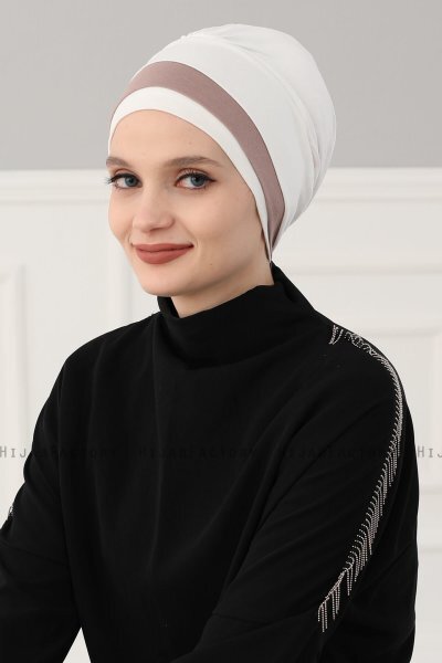 Elsa - Creme & Taupe Bomuld Turban