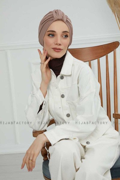 Laura - Taupe Bomuld Turban
