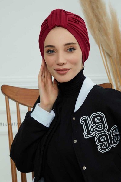 Laura - Bordeaux Bomuld Turban