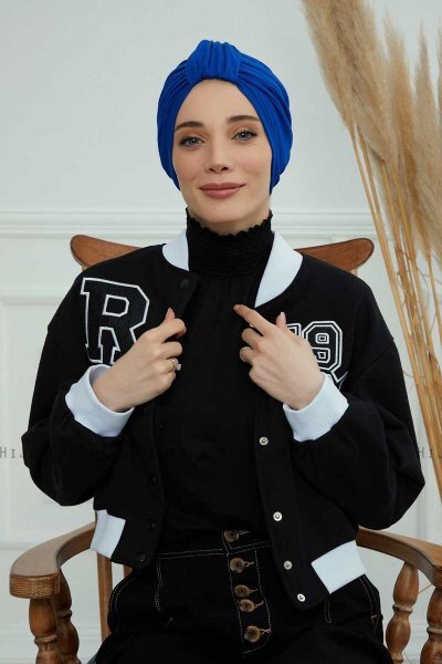 Laura - Blå Bomuld Turban