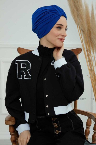 Laura - Blå Bomuld Turban