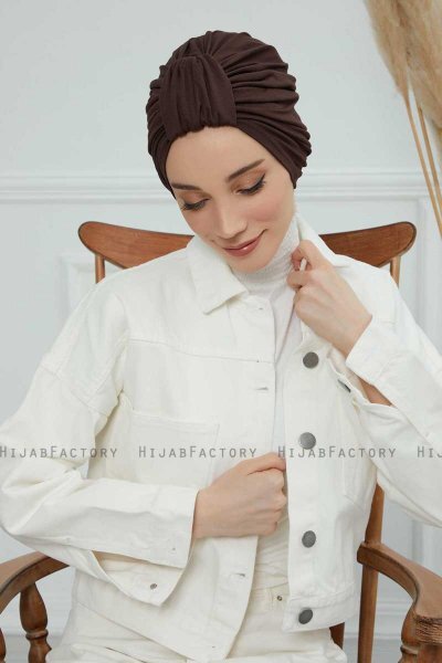 Laura - Brun Bomuld Turban