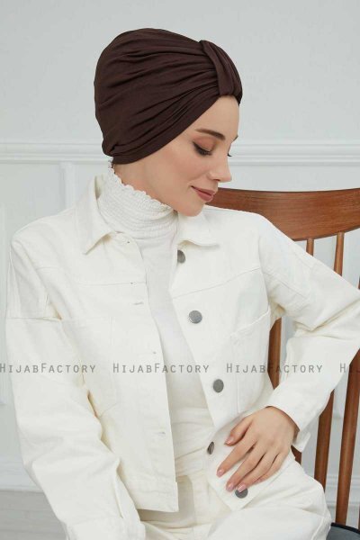 Laura - Brun Bomuld Turban