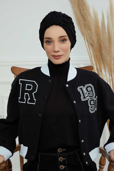Laura - Svart Bomuld Turban
