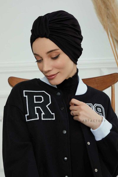 Laura - Svart Bomuld Turban