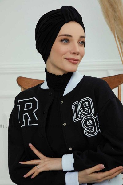Laura - Svart Bomuld Turban