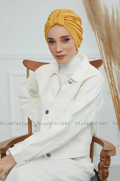 Laura - Sennepsgul Bomuld Turban