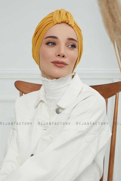 Laura - Sennepsgul Bomuld Turban