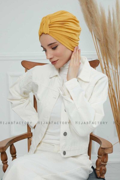 Laura - Sennepsgul Bomuld Turban