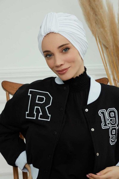 Laura - Hvid Bomuld Turban