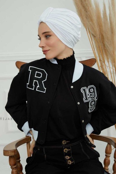 Laura - Hvid Bomuld Turban