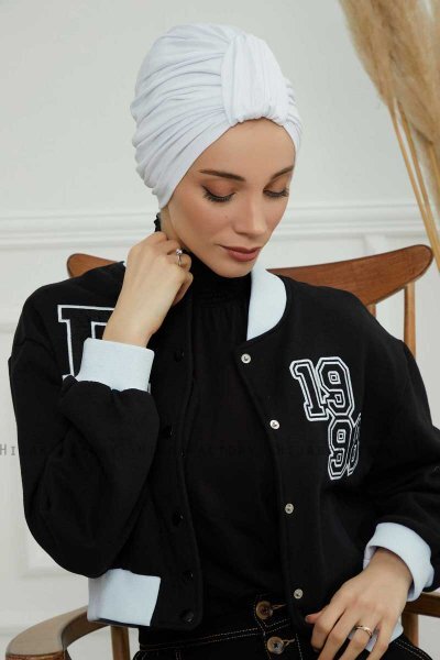 Laura - Hvid Bomuld Turban