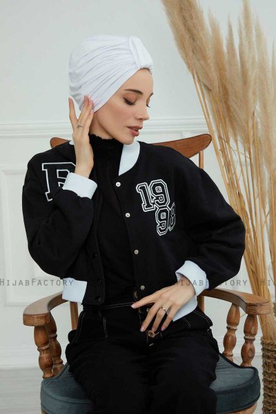 Laura - Hvid Bomuld Turban