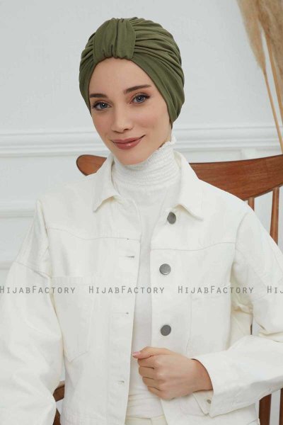 Laura - Khaki Bomuld Turban