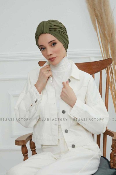 Laura - Khaki Bomuld Turban