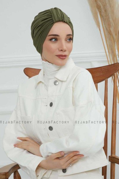 Laura - Khaki Bomuld Turban